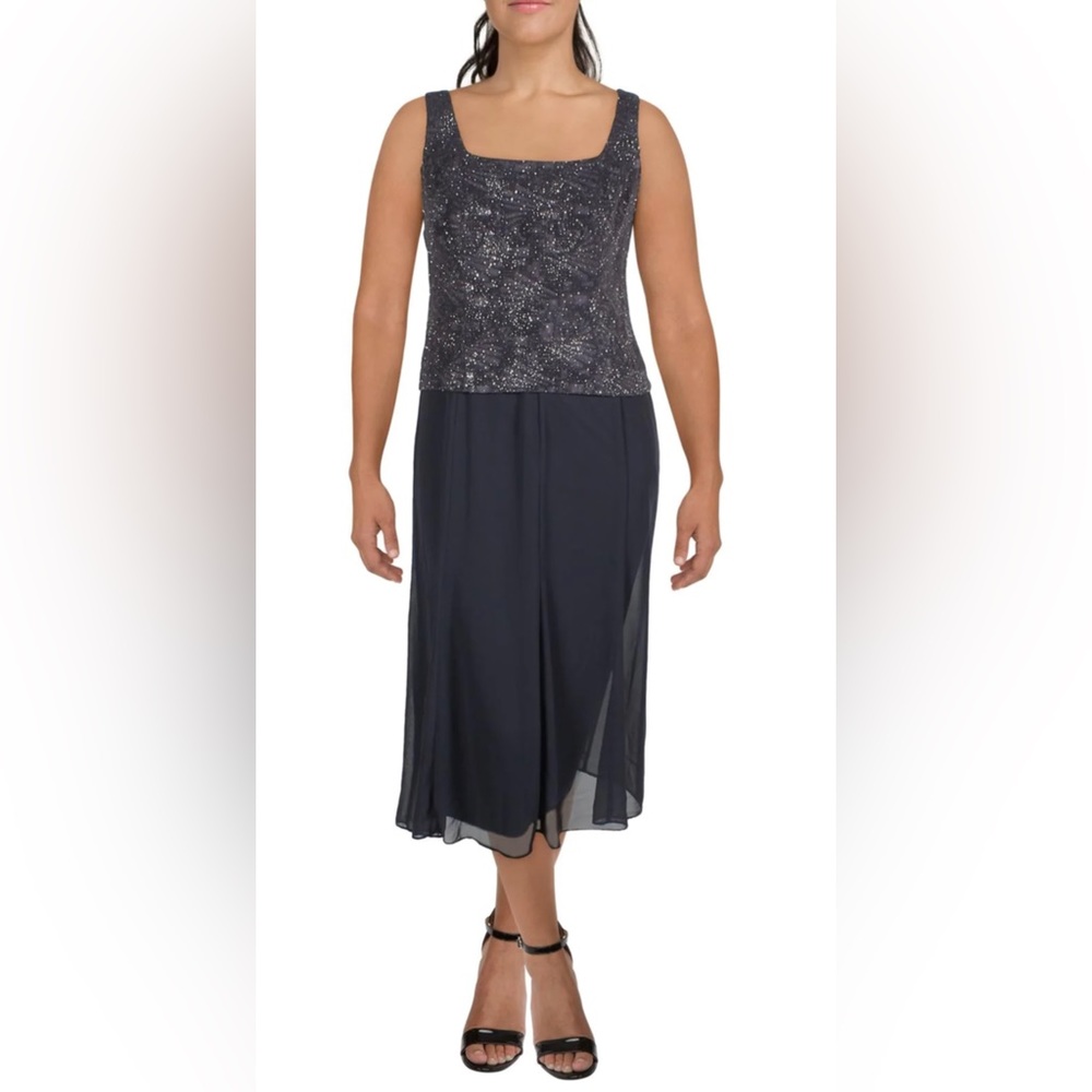 Womens Black Sleeveless Evening Dress Size 16 (XL) / Smoke
